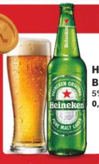 HEINEKEN Bere blondă 5% alcool 0,66 l