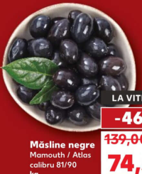 Măsline negre Mamouth / Atlas calibru 81/90 kg
