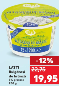 LATTI Bulgărași de brânză 5% grăsime 200 g