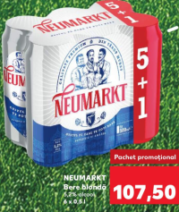 NEUMARKT Bere blondă 5,2% alcool 6 x 0,5l