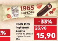 LIMO 1965 Înghețată Eskimo cremă de brânză căpșuni / caise 65g