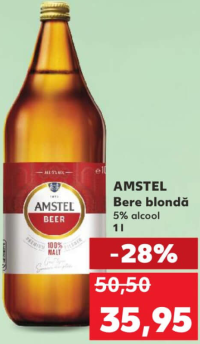 AMSTEL Bere blondă 5% alcool 1 l