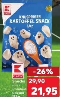 K-CLASSIC Knuspriger Kartoffel Snack sare / smântână și ceapă 125 g