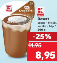 K-Classic Desert cacao-frișcă / vanilie-frișcă 200 g