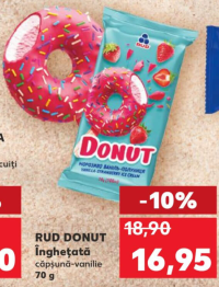 RUD DONUT Înghețată căpșună-vanilie 70 g