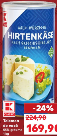 K-Classic Telemea de vacă 55% grăsime 1 kg