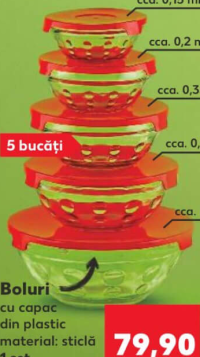 Galicja Boluri cu capac din plastic/sticlă 1set/5buc
