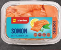 Slavena Somon în ulei bucăți 200 g