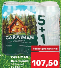 CARAIMAN Bere blondă 4,6% alcool pachet promoțional 5+1 6 x 0,5 l
