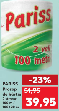 Pariss Prosop de hârtie 2 straturi 100 m / 100+20 m