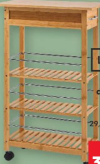 LIVARNO Cărucior din bambus pentru bucătărie 29.5x86x54.5 cm