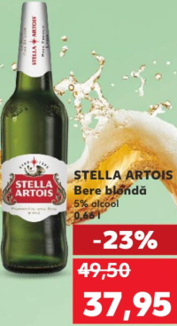 STELLA ARTOIS Bere blondă 5% alcool 0,66 l