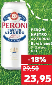 PERONI NASTRO AZZURRO Bere blondă 5,1% alcool 0,5 l