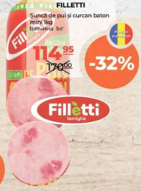 Filletti Șuncă de pui și curcan baton mini 1kg