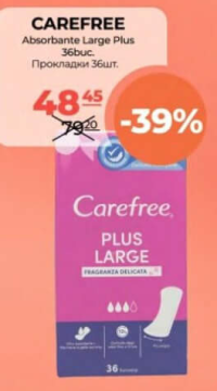 Carefree Absorbante Large Plus 36buc.