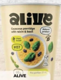 ALIVE Couscous cu stafide/busuioc 60g