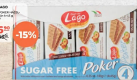 LAGO Napolitane POKER HAZELNUT fără zahăr 4x45g