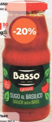 BASSO Sos Basilico 360 g