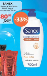 SANEX Gel de duș NOURISHING PUMP 700 ml