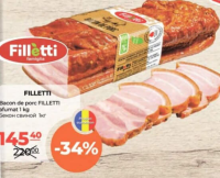 Filletti Bacon de porc afumat 1kg
