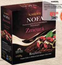 Kardel Zmeură congelată în ciocolată albă și neagră 130g