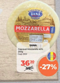 Sana Cașcaval Mozzarella 40% 250g