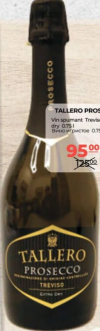 Tallero Prosecco Vin spumant Treviso Extra dry 0.75l