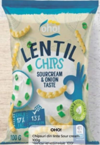 OHO! Chipsuri din linte Sour cream 100g