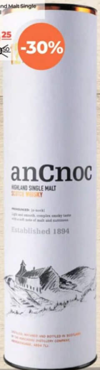 anCnoc Whisky Highland Malt Single 12 ani 0.7l