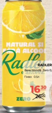 Radler Bere blondă Zero 0.5l