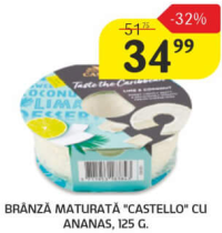Castello Brânză Maturată cu Ananas, 125g