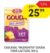 Mlekovita Cașcaval Gouda Fără Lactoză, 150g