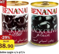 Benanai Măsline negre c/s și f/s 420 gr