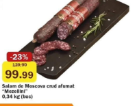 Mezellini Salam de Moscova crud afumat 0.34 kg (buc)
