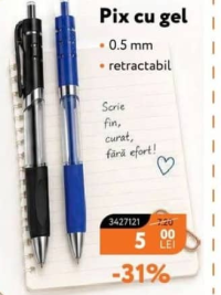 NANU market Pix cu gel 0.5 mm retractabil