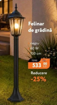 VIVALUX Felinar de grădină negru 60 W 100 cm