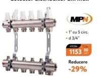 MPN Colector distribuitor din inox 1" cu 5 circ. d 3/4"