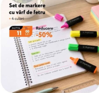 NANU market Set de markere cu vârf de fetru 4 culori