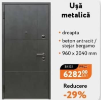 Nanu Market Ușă metalică dreapta beton antracit/stejar bergamo 960 x 2040 mm