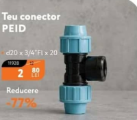 Teu conector PEID d20 x 3/4" FL x 20