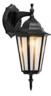 VIVALUX Felinar de grădină negru 60 W IP44 montaj pe perete