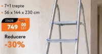 Scară pliantă 7+1 trepte 56x144x230 cm