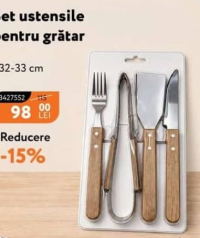 Nanu Market Set ustensile pentru grătar 32-33 cm
