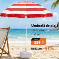 NANU Umbrelă de plajă din bumbac 160 cm