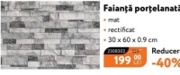 Nanu Market Faianță porțelanată mat rectificat 30 x 60 x 0.9 cm