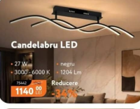 VIVALUX Candelabru LED 27 W 3000-6000 K 1204 Lm negru