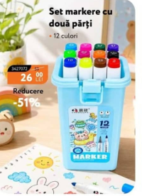 NANU market Set markere cu două părți 12 culori