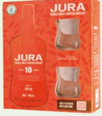 SET JURA Whisky 10 ani Scotch + 2 Pahare 0.7L