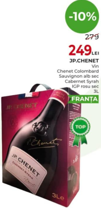 JP.CHENET Vin Chenet Colombard Sauvignon alb sec / Cabernet Syrah IGP rosu sec 3L