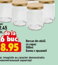 Borcan din sticlă cu capac 500ml